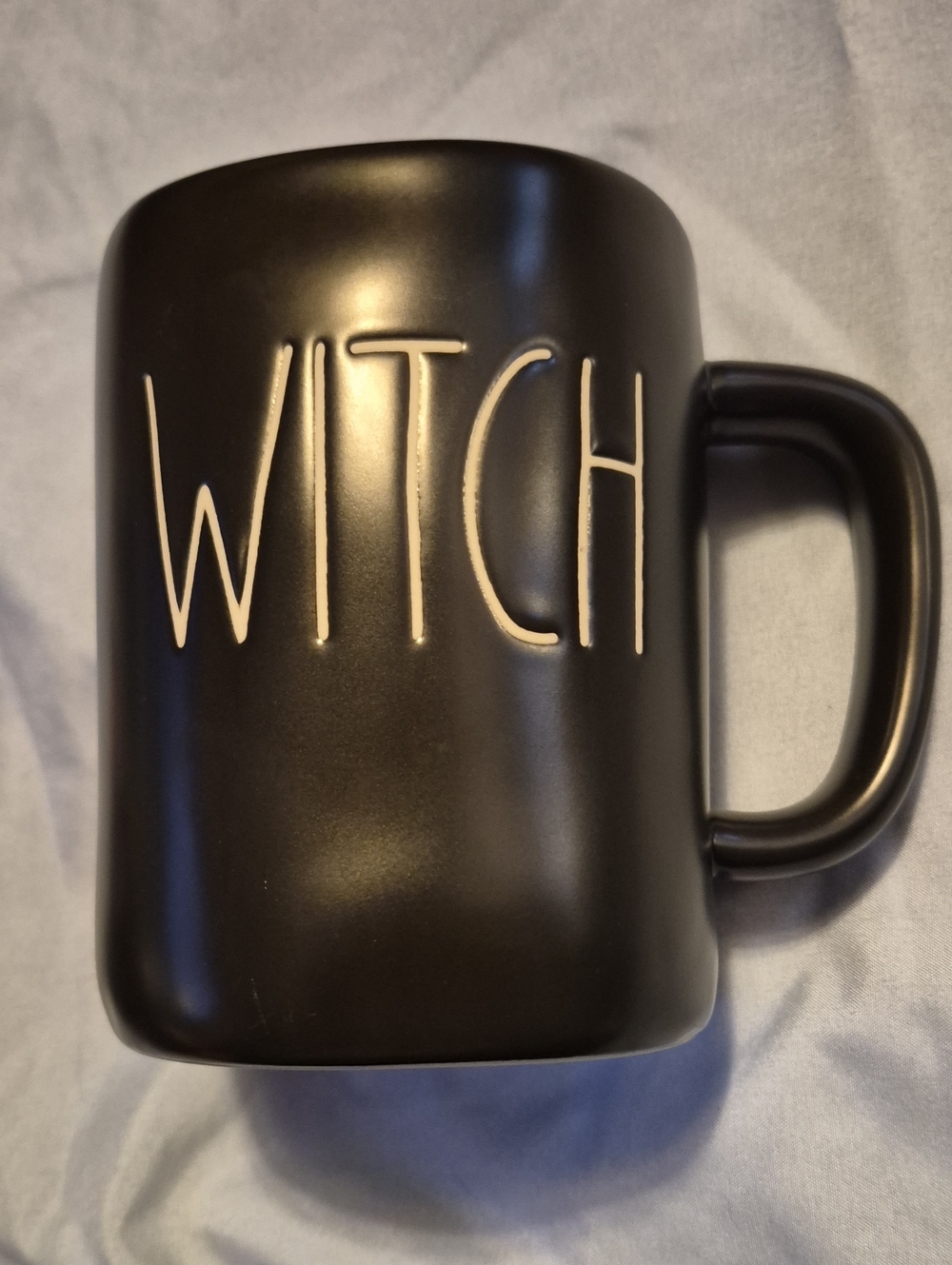 Rae Dunn Matte Black and Cream Ceramic Mug